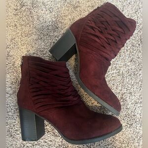 Women's Burgundy Ankle Boots - Charlotte Russe